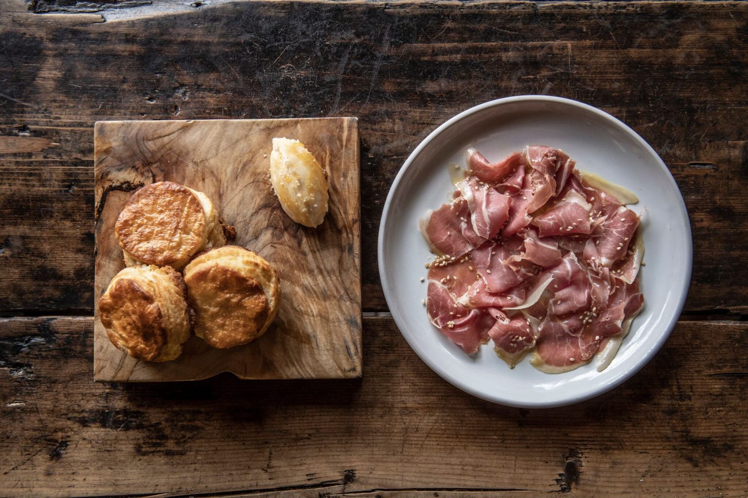 Cream biscuits Steen's butter, Col. Newsom's aged country ham